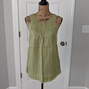 NEW NWT Talbots Green crinkle tank top size 6